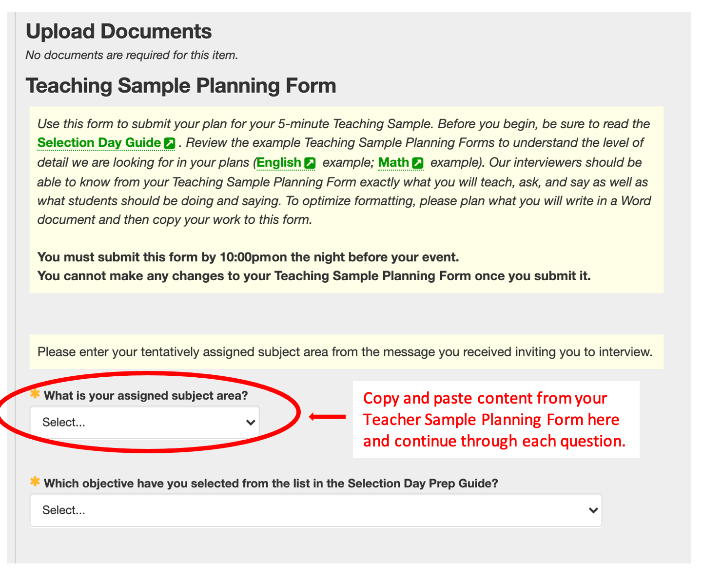 How do I submit my Teaching Sample Planning Form? NYC Teaching