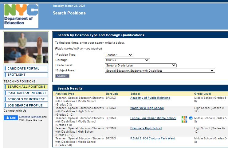 What Is The New Teacher Finder And How Can I Get Access To It NYC   New Teacher Finder Search For Schoolls.JPG